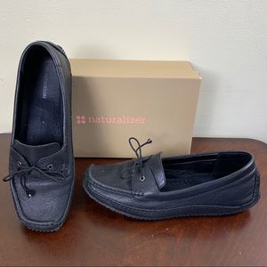 Naturalizer Women Black Leather Loafers Size 9 M